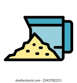 Stevia powder icon outline vector. Sesame food. Alternative syrup color flat