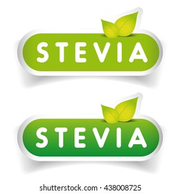 Stevia Product Sticker Set Vector