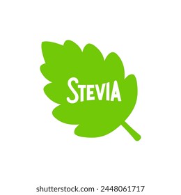 Stevia rebaudiana logo icon. Stevia leaf vector logo badge label plant natural extract. Herbal organic icon