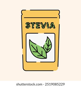 Stevia Sugar Icon Illustration Flat Design Style