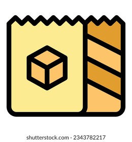 Vector de contorno del icono de azúcar de Stevia. Basado en Bean. Color del ajo de la comida