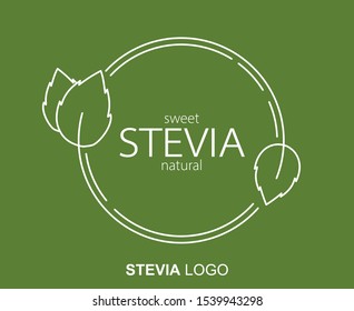 Stevia sweetener logo design. Vector spoon icon. Dietary supplements.