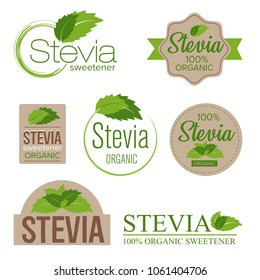 Stevia-Süßstoff-Zuckeraustauschetikett-Set