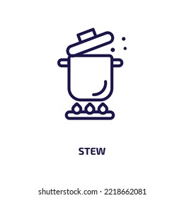 stew icon from food collection. Thin linear stew, cooking, meal outline icon isolated on white background. Line vector stew sign, symbol for web and mobile