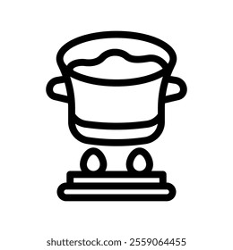 stew line icon illustration vector graphic. Simple element illustration vector graphic, suitable for app, websites, and presentations isolated on white background