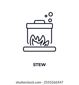 stew  outline icon. Linear vector from food concept. Thin line stew  icon isolated on white background