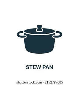 Stew Pan icon. Monochrome simple Cooking icon for templates, web design and infographics