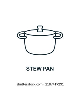 Stew Pan icon. Monochrome simple Cooking icon for templates, web design and infographics