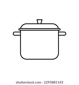 Stew pan line icon, outline vector sign, linear style pictogram isolated on white. Symbol, logo illustration.  - Shutterstock ID 2295881143