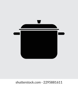 Stew pan silhouette con. Vector illustration