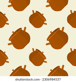 stew pot seamless pattern. kitchenware vector illustration