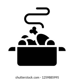 Stew pot vector, Chirstmas menu solid design icon 