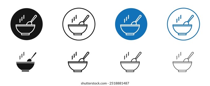 Ícone de vetor de guisado em cores pretas e azuis