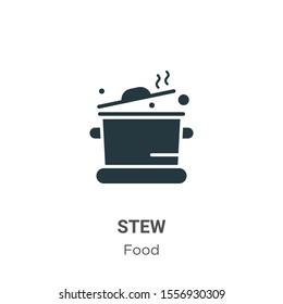 Stew vector icon on white background. Flat vector stew icon symbol sign from modern food collection for mobile concept and web apps design.