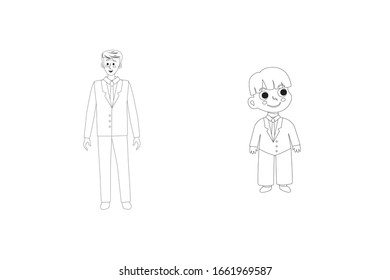 Leitbild der Vektorillustration von Steward Airport-Objekten