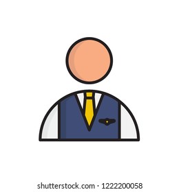 steward icon vector.filled outline style