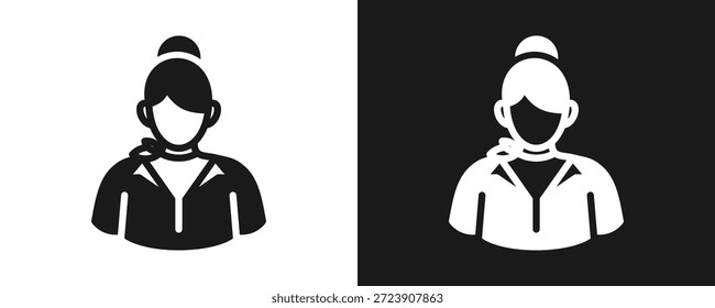 Conjunto De Iconos De Stewardes Glifo En Fondo Blanco Y Negro
