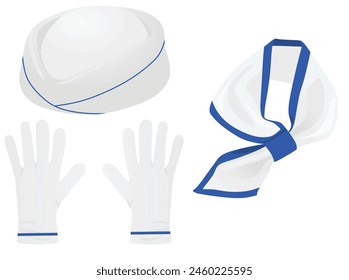 Stewardess accessories set. vector illustration