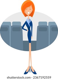 Guías en avión, ilustración, vector sobre fondo blanco.