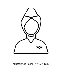 stewardess avatar icon. Element of cyber security for mobile concept and web apps icon. Thin line icon for website design and development, app development
