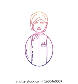 ícono nolan avatar de las azafatas. Línea delgada simple, contorno vectorial de los iconos de Avatars para ui y ux, sitio web o aplicación móvil