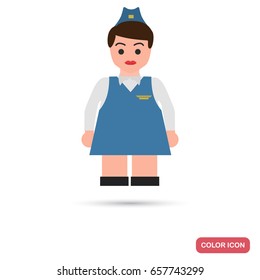 Stewardess color flat icon for web and mobile design