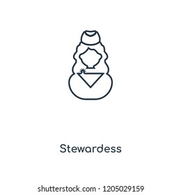 Stewardess concept line icon. Linear Stewardess concept outline symbol design. This simple element illustration can be used for web and mobile UI/UX.