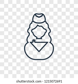 Stewardess concept vector linear icon isolated on transparent background, Stewardess concept transparency concept in outline style