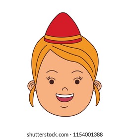 Stewardess face cartoon