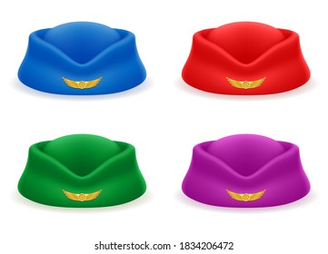 stewardess hat for passenger airlines vector illustration isolated on white background