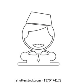 Stewardess icon. Element of Airport for mobile concept and web apps icon. Outline, thin line icon for website design and development, app development