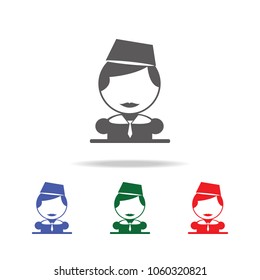 Stewardess icon. Elements of airport multi colored icons. Premium quality graphic design icon. Simple icon for websites, web design, mobile app, info graphics on white background