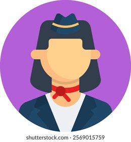 Stewardess Icon Fill Vector Illustration