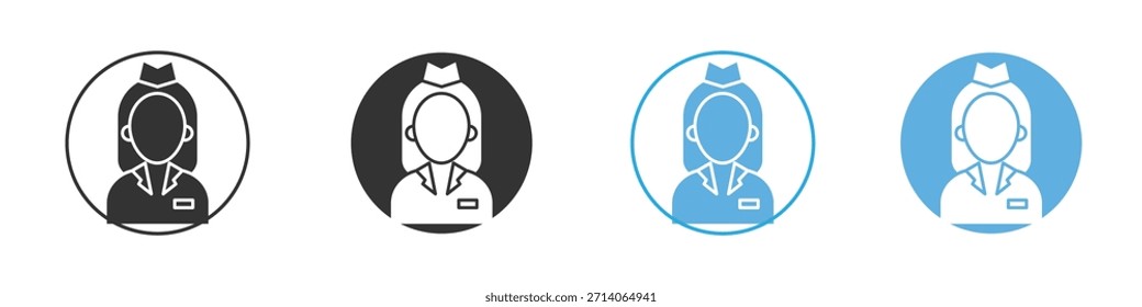 Icono de azafata. Plantilla de diseño de iconos gráficos