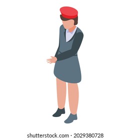 Stewardess icon isometric vector. Flight crew. Airplane stewardess