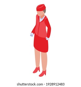 Stewardess icon. Isometric of stewardess vector icon for web design isolated on white background
