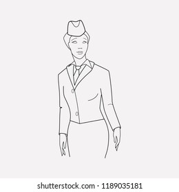 Stewardess icon line element. Vector illustration of stewardess icon line isolated on clean background for your web mobile app logo design.
