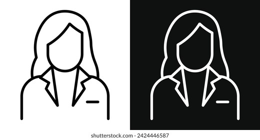 Stewardess Icon Set. Vector Illustration