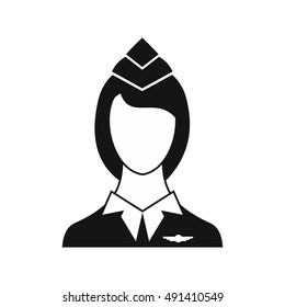 Stewardess icon in simple style on a white background vector illustration