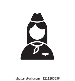 stewardess icon vector. people icon glyph style