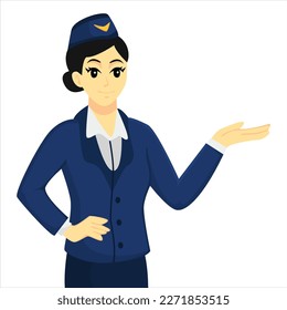 Stewardess Profession Character Design Illustration