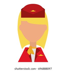stewardess profile cartoon