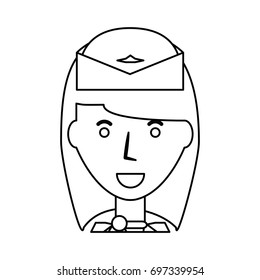 stewardess profile cartoon