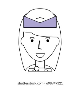 stewardess profile cartoon