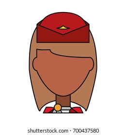 stewardess profile cartoon