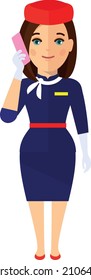 azafatas con uniforme de estilo plano

