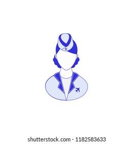 Stewardess vector icon isolated on white background. Simple Stewardess symbol in flat style.