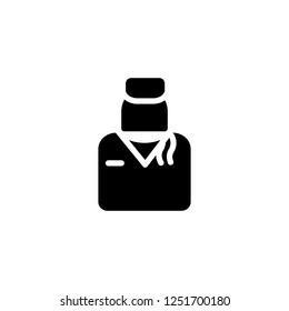 Stewardess vector icon in solid/glyph black style