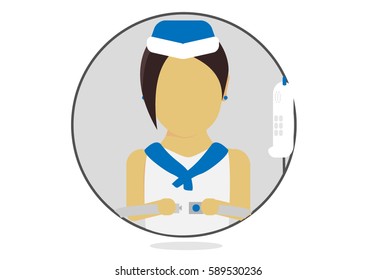Stewardess Vector icons