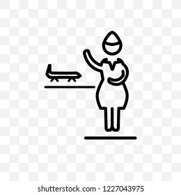 stewardess vector linear icon isolated on transparent background, stewardess transparency concept can be used for web and mobile